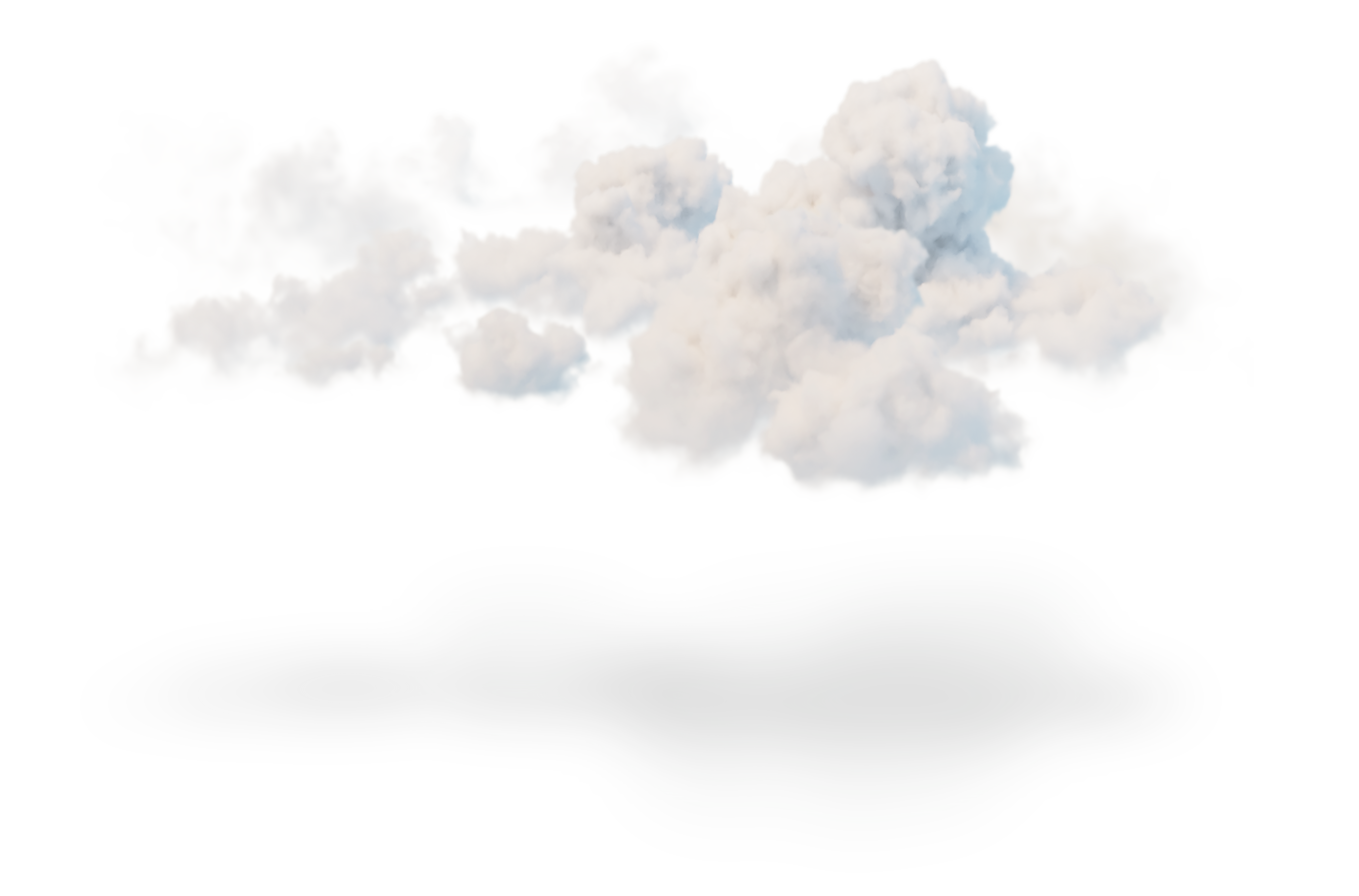 Render of clouds casting a shadow.