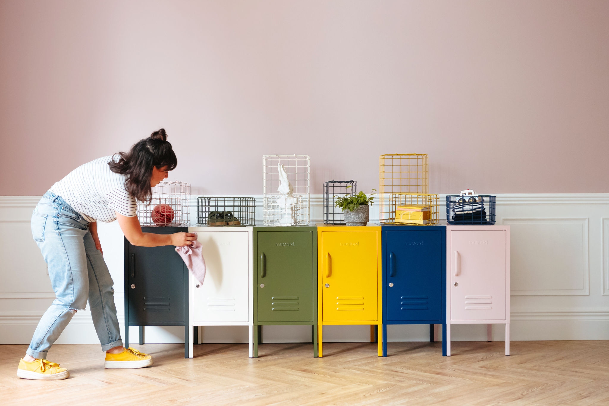Person with Small Colourful Lockers